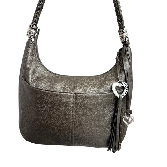 Brighton gray silver pewter Barbados shoulder bag